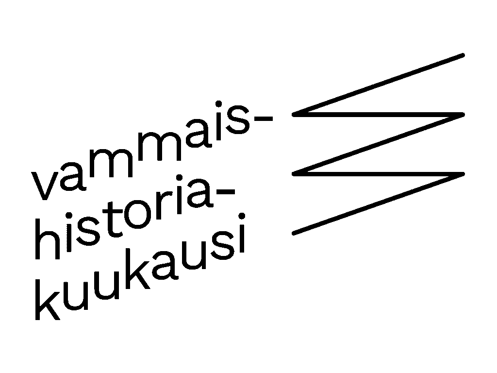 Musta vammaishistoriakuukauden logo ilman taustaväriä.